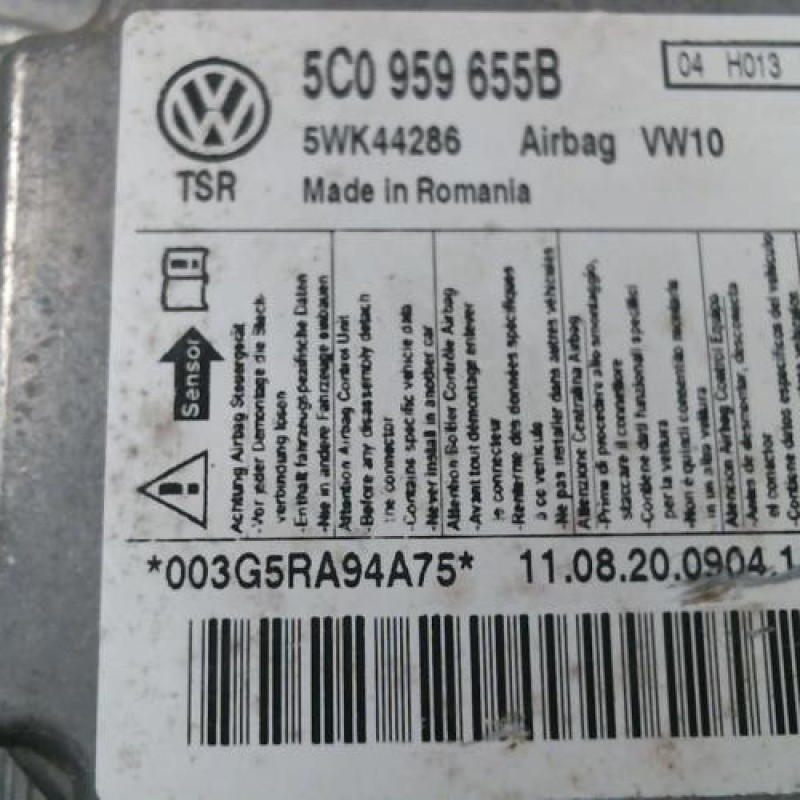 Boitier air bag VOLKSWAGEN GOLF 6 Photo n°2