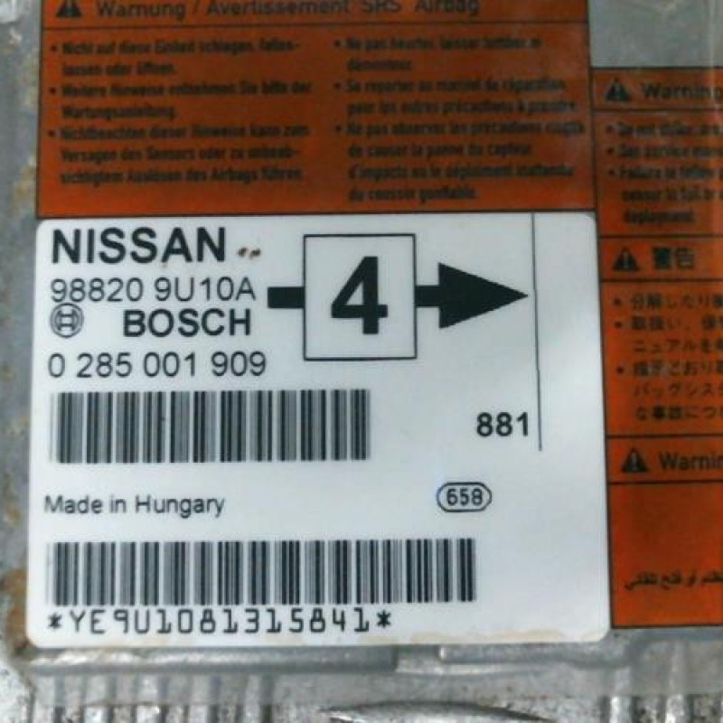 Boitier air bag NISSAN NOTE 1 Photo n°2