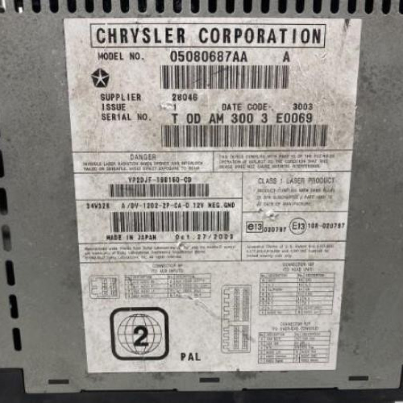 Chargeur CD CHRYSLER GRAND VOYAGER 4 Photo n°2