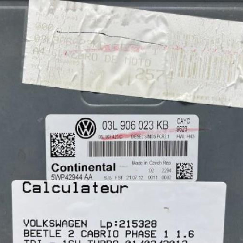 Calculateur moteur VOLKSWAGEN BEETLE 2 Photo n°3