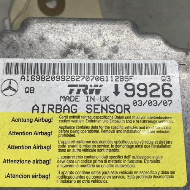 Boitier air bag MERCEDES CLASSE A 169 Photo n°2